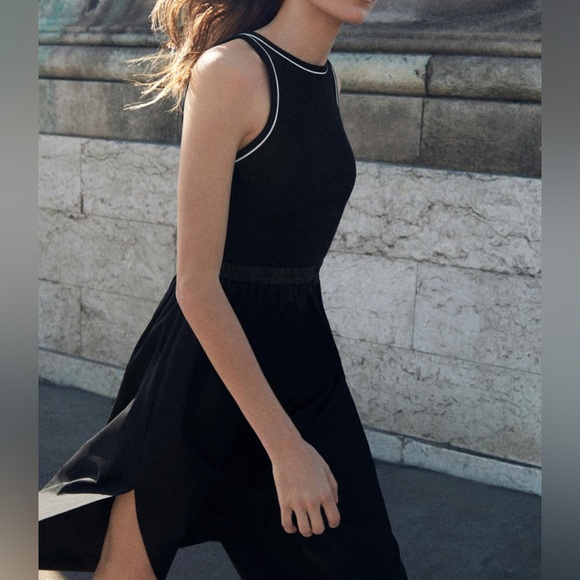 Nwt- Zara- Contrast Midi Dress- L - Picture 3 of 7